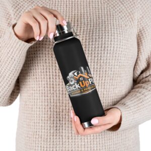 22oz Insulated Copper Water Bottle — BackUpPlax Repair & Renovation Logo