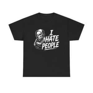 I Hate People Tee — Grunge Skull Graphic T-Shirt