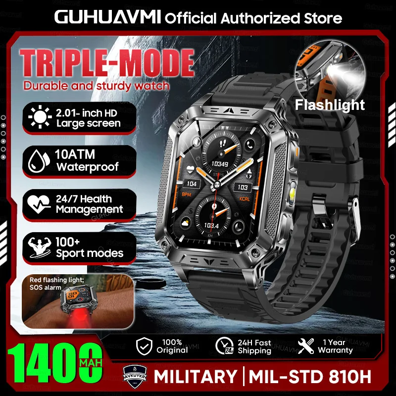 GUHUAVMI 10ATM AMOLED Smart Watch with 1400mAh Battery, Heart Rate & GPS - Image 13