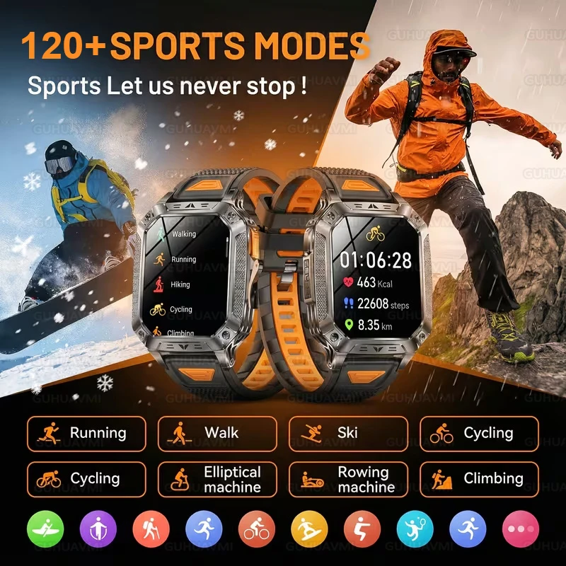 GUHUAVMI 10ATM AMOLED Smart Watch with 1400mAh Battery, Heart Rate & GPS - Image 3