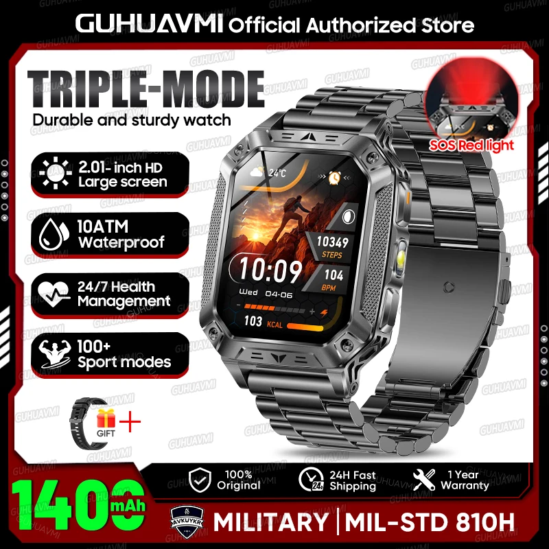 GUHUAVMI 2.01" Waterproof AMOLED Sports Smartwatch with Bluetooth Calling, 1400mAh Battery & - Image 18