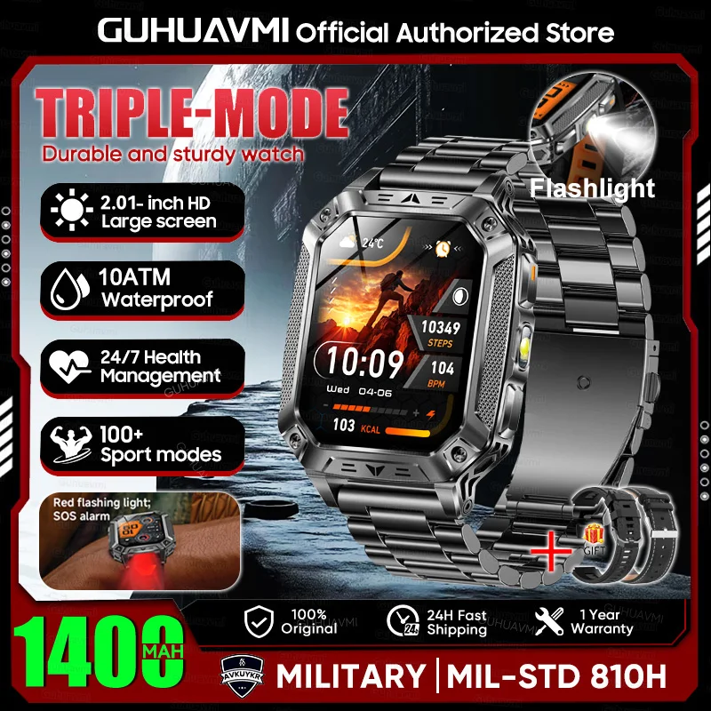 GUHUAVMI 10ATM AMOLED Smart Watch with 1400mAh Battery, Heart Rate & GPS - Image 25