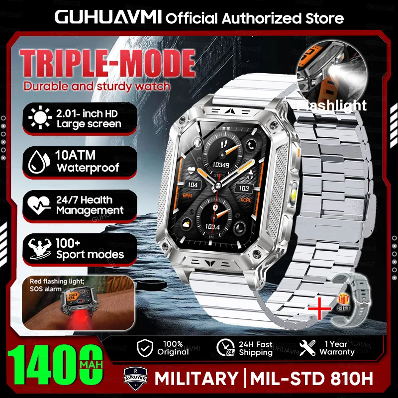 GUHUAVMI 10ATM AMOLED Smart Watch with 1400mAh Battery, Heart Rate & GPS - Image 14