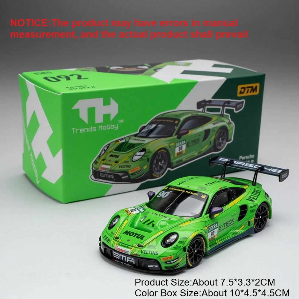 RMZ City 1:64 Diecast Mini Car Model Set (911 GT3 R & Land Cruiser) Green/Yellow - Image 8