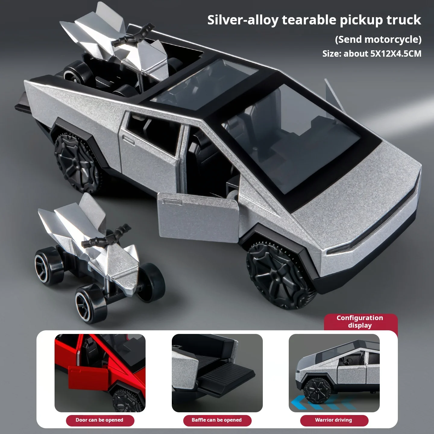 1:36 Scale Die-Cast Cybertruck Toy - Off-Road Adventure Vehicle - Image 8