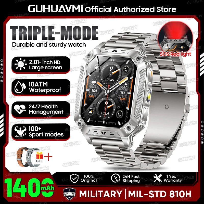 GUHUAVMI 2.01" Waterproof AMOLED Sports Smartwatch with Bluetooth Calling, 1400mAh Battery & - Image 11