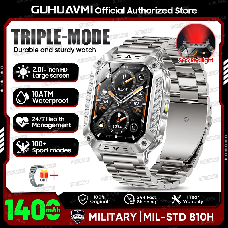 GUHUAVMI 2.01" Waterproof AMOLED Sports Smartwatch with Bluetooth Calling, 1400mAh Battery & - Image 17