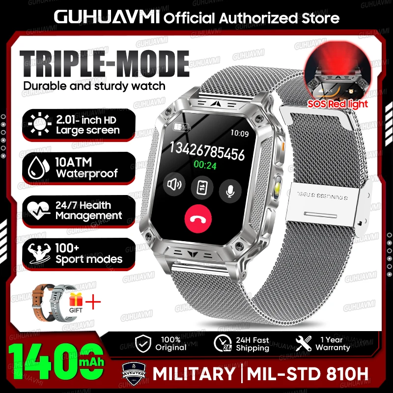 GUHUAVMI 2.01" Waterproof AMOLED Sports Smartwatch with Bluetooth Calling, 1400mAh Battery & - Image 13