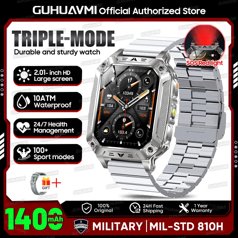GUHUAVMI 2.01" Waterproof AMOLED Sports Smartwatch with Bluetooth Calling, 1400mAh Battery & - Image 15