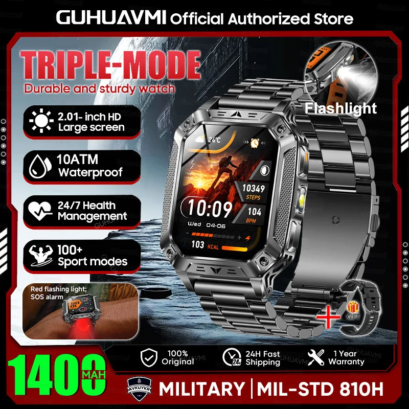 GUHUAVMI 10ATM AMOLED Smart Watch with 1400mAh Battery, Heart Rate & GPS - Image 17