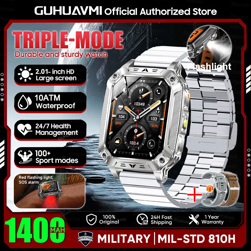 GUHUAVMI 10ATM AMOLED Smart Watch with 1400mAh Battery, Heart Rate & GPS - Image 22