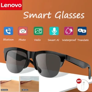 Lenovo Smart Glasses with Touch Control and Bone Conduction Bluetooth Technology
