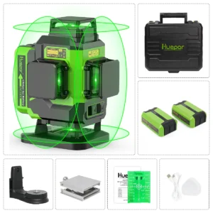 Huepar 16-Line 4D Green Laser Level (Self-Leveling)