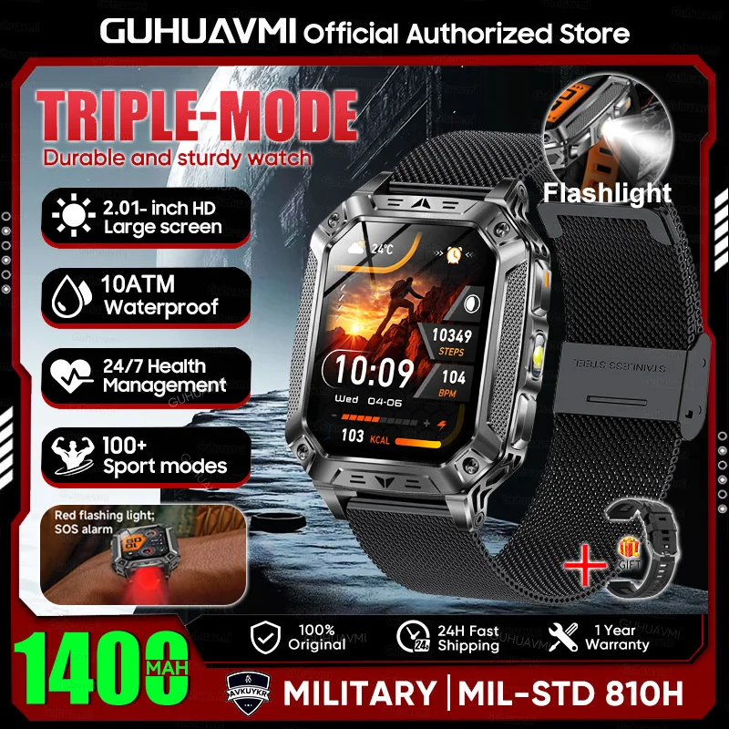 GUHUAVMI 10ATM AMOLED Smart Watch with 1400mAh Battery, Heart Rate & GPS - Image 19