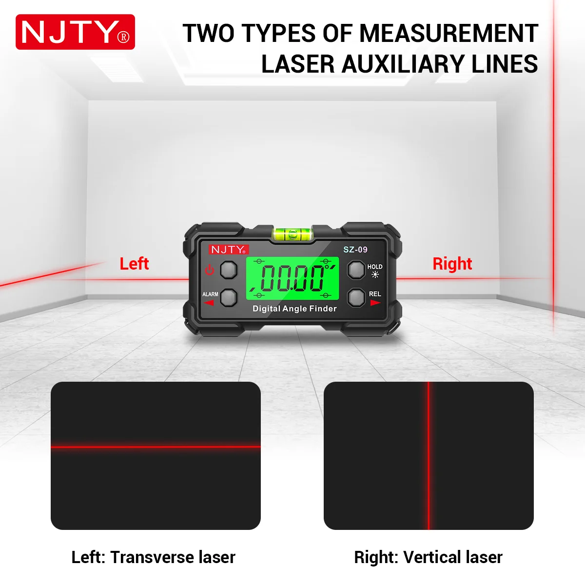 High Precision Digital Laser Angle Gauge & Inclinometer with Magnetic Dual-Side Laser Lines - Image 3