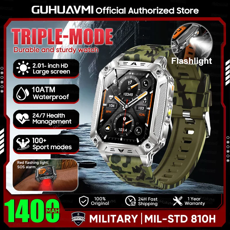 GUHUAVMI 10ATM AMOLED Smart Watch with 1400mAh Battery, Heart Rate & GPS - Image 8