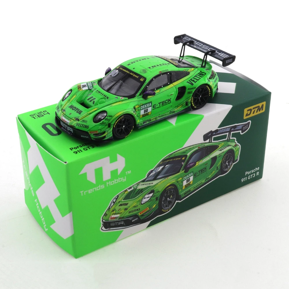 RMZ City 1:64 Diecast Mini Car Model Set (911 GT3 R & Land Cruiser) Green/Yellow