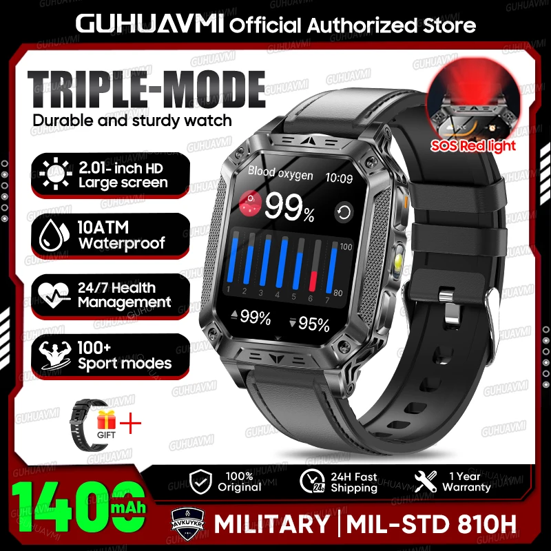GUHUAVMI 2.01" Waterproof AMOLED Sports Smartwatch with Bluetooth Calling, 1400mAh Battery & - Image 22