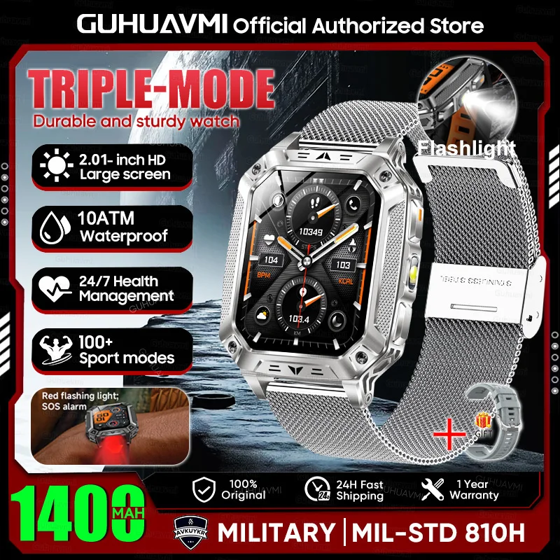 GUHUAVMI 10ATM AMOLED Smart Watch with 1400mAh Battery, Heart Rate & GPS - Image 18