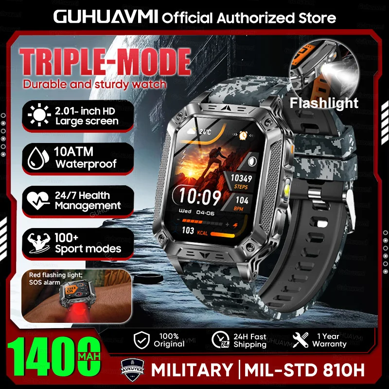 GUHUAVMI 10ATM AMOLED Smart Watch with 1400mAh Battery, Heart Rate & GPS - Image 9