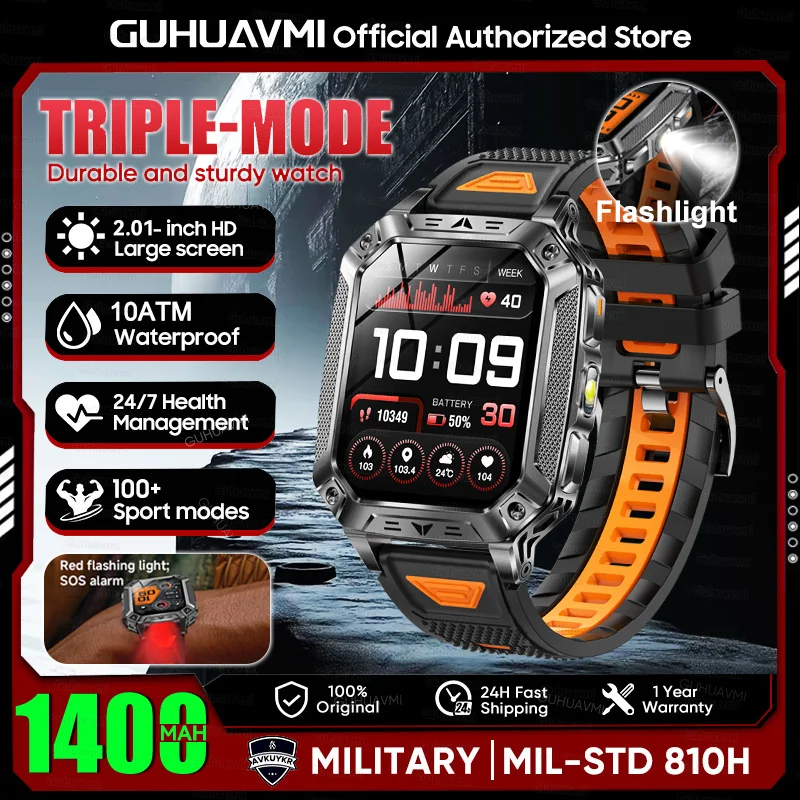 GUHUAVMI 10ATM AMOLED Smart Watch with 1400mAh Battery, Heart Rate & GPS - Image 11