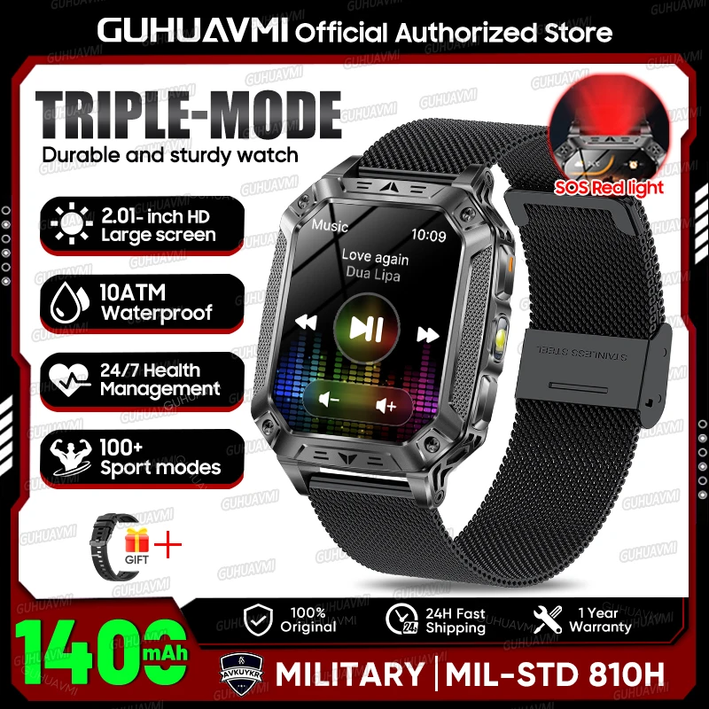 GUHUAVMI 2.01" Waterproof AMOLED Sports Smartwatch with Bluetooth Calling, 1400mAh Battery & - Image 20
