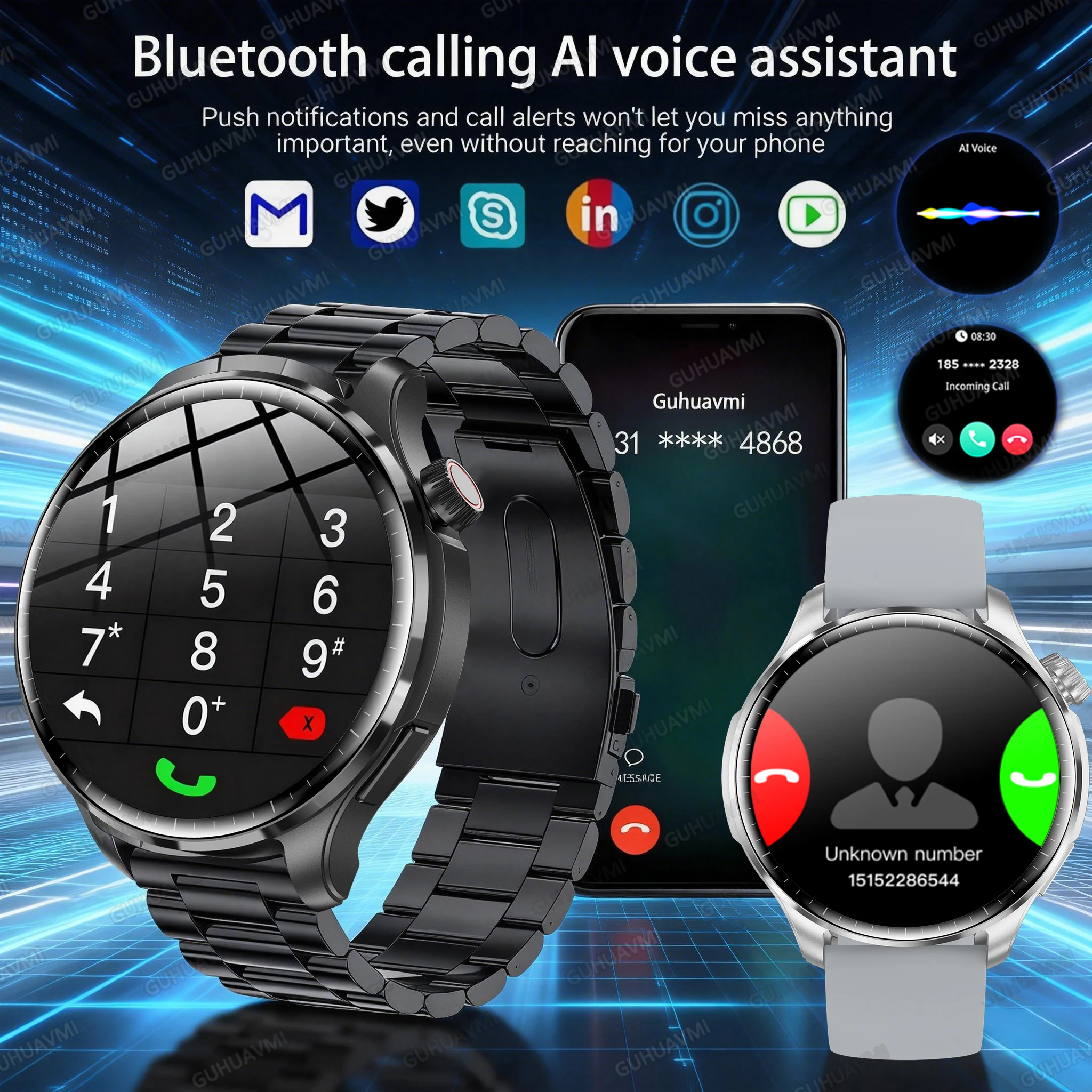 2026 TAVYU GPS SmartWatch - Bluetooth Calling, IP68 Waterproof, AMOLED Display - Image 3
