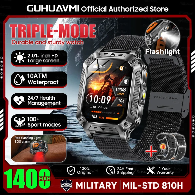 GUHUAVMI 10ATM AMOLED Smart Watch with 1400mAh Battery, Heart Rate & GPS - Image 27