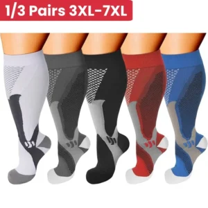 1/3Pairs 3XL-7XLPlus Size Wide Calf Compression Socks