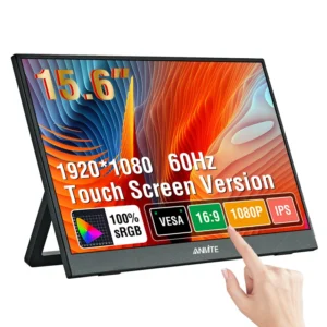 Anmite 15.6-Inch Portable Type-C Monitor (1080P , IPS, Built-In Speaker) for Laptop Xbox PS5 Switch