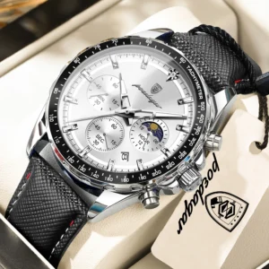 POEDAGAR Men's Sports Fashion Chronograph Watch - Luminous & Waterproof