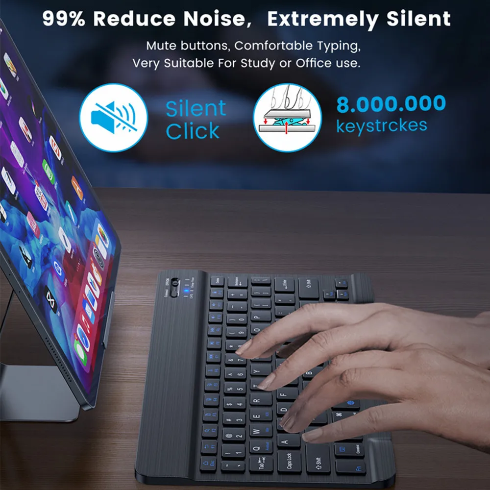All-in-One Bluetooth Wireless Keyboard and Mouse for iOS, Android, and Windows Tablets - Image 2