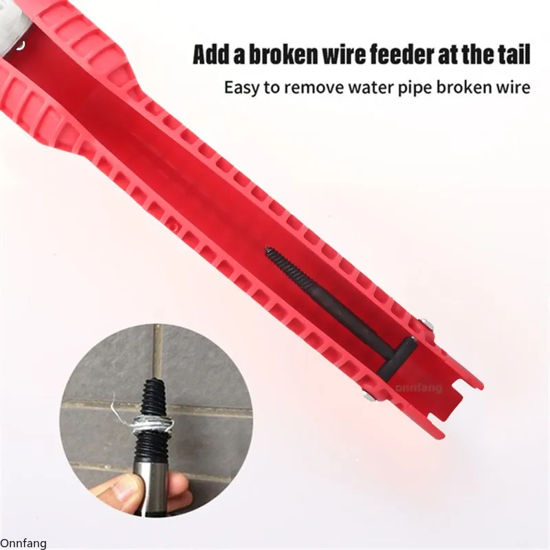 Onnfang 8-in-1 Non-Slip Flume & Faucet Pipe Repair Wrench Tool (Alloy) - Image 4