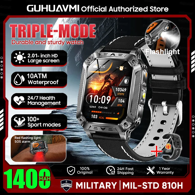 GUHUAVMI 10ATM AMOLED Smart Watch with 1400mAh Battery, Heart Rate & GPS - Image 7