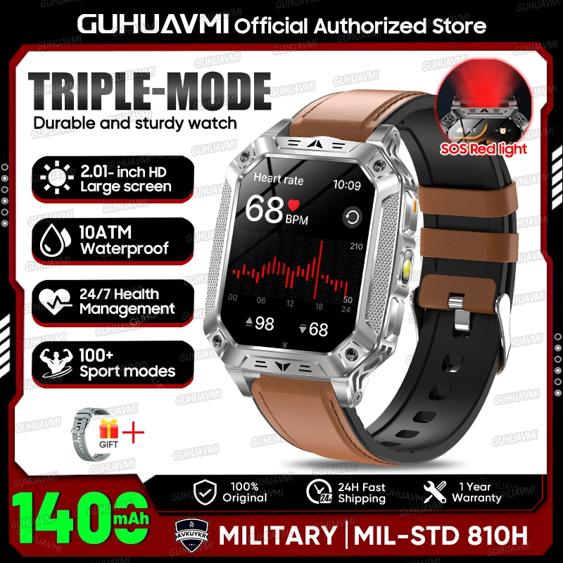 GUHUAVMI 2.01" Waterproof AMOLED Sports Smartwatch with Bluetooth Calling, 1400mAh Battery & - Image 21