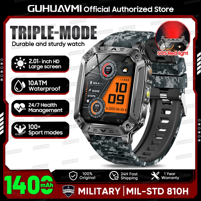 GUHUAVMI 2.01" Waterproof AMOLED Sports Smartwatch with Bluetooth Calling, 1400mAh Battery & - Image 25