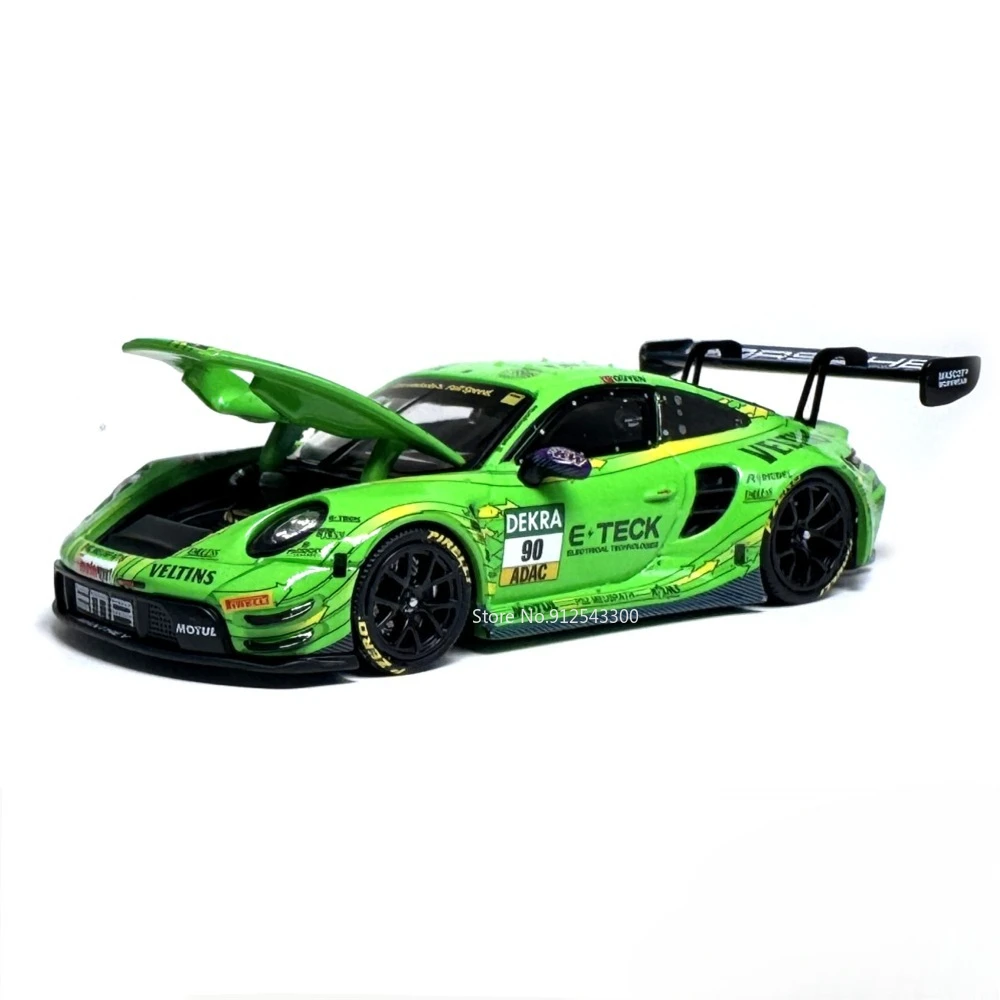 RMZ City 1:64 Diecast Mini Car Model Set (911 GT3 R & Land Cruiser) Green/Yellow - Image 4