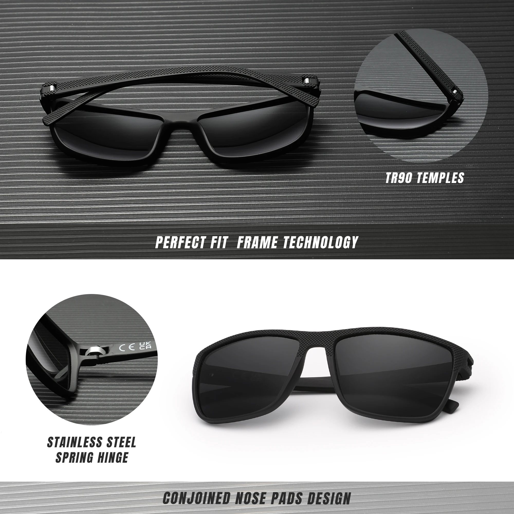 KINGSEVEN Men’s Polarized Square Sunglasses with Protection - Image 3