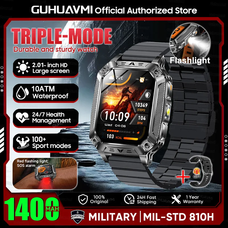 GUHUAVMI 10ATM AMOLED Smart Watch with 1400mAh Battery, Heart Rate & GPS - Image 15