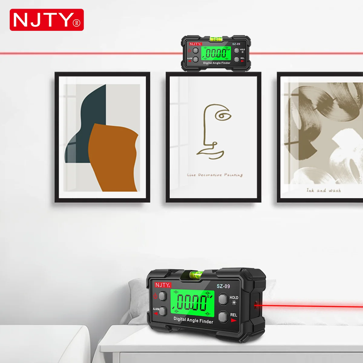 High Precision Digital Laser Angle Gauge & Inclinometer with Magnetic Dual-Side Laser Lines - Image 4