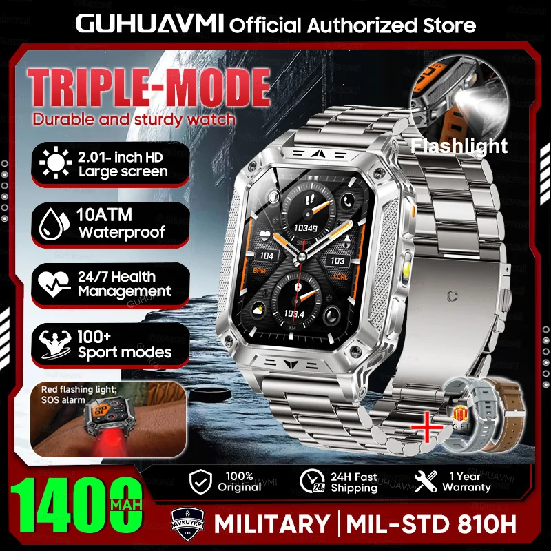 GUHUAVMI 10ATM AMOLED Smart Watch with 1400mAh Battery, Heart Rate & GPS - Image 24