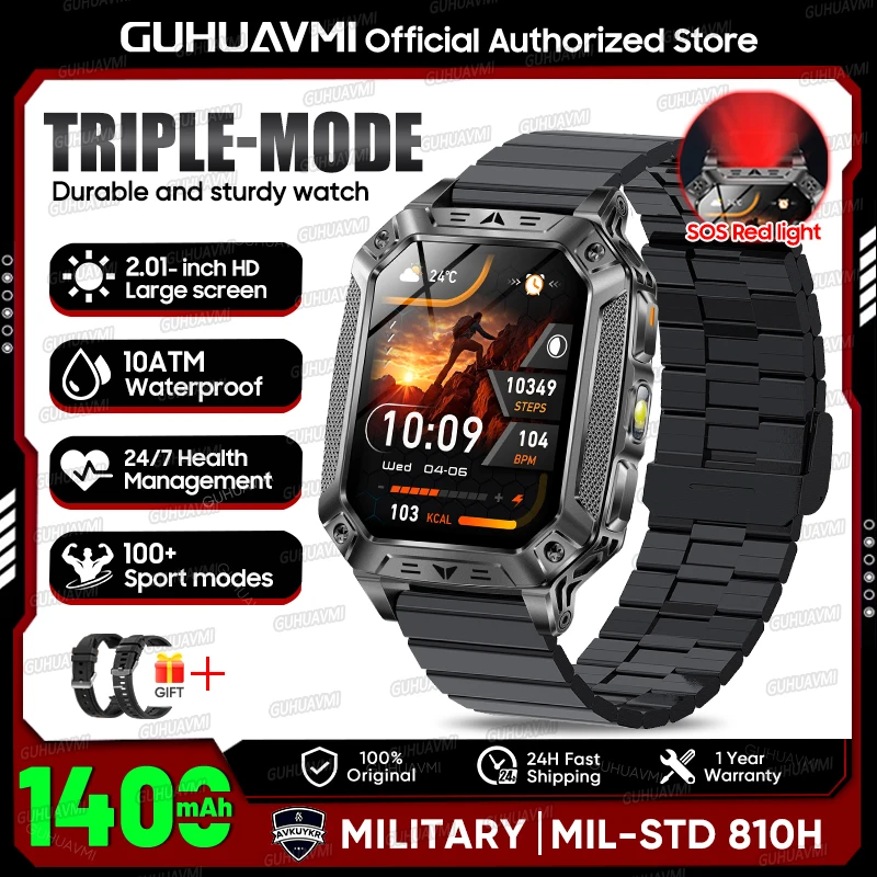 GUHUAVMI 2.01" Waterproof AMOLED Sports Smartwatch with Bluetooth Calling, 1400mAh Battery & - Image 10