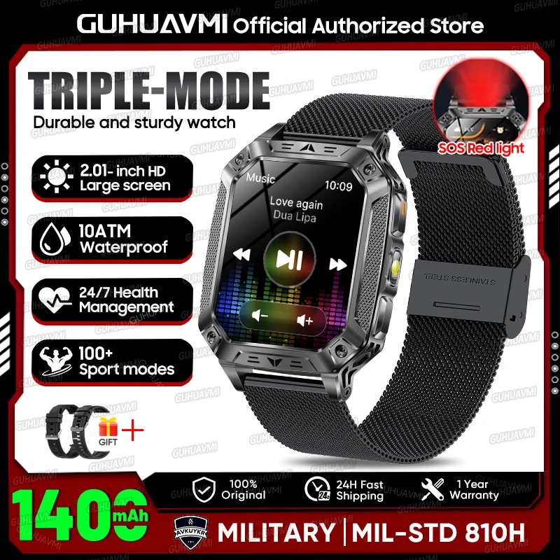 GUHUAVMI 2.01" Waterproof AMOLED Sports Smartwatch with Bluetooth Calling, 1400mAh Battery & - Image 14
