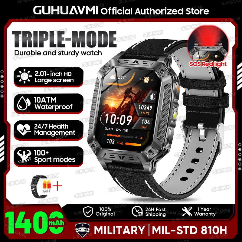 GUHUAVMI 2.01" Waterproof AMOLED Sports Smartwatch with Bluetooth Calling, 1400mAh Battery & - Image 23