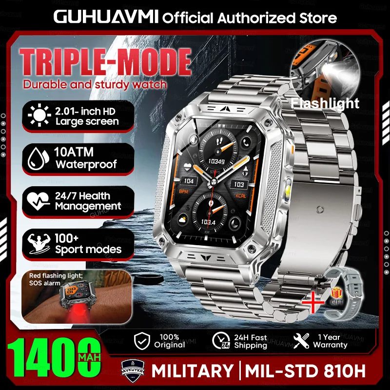 GUHUAVMI 10ATM AMOLED Smart Watch with 1400mAh Battery, Heart Rate & GPS - Image 16