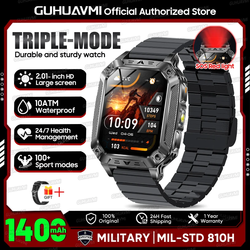 GUHUAVMI 2.01" Waterproof AMOLED Sports Smartwatch with Bluetooth Calling, 1400mAh Battery & - Image 16