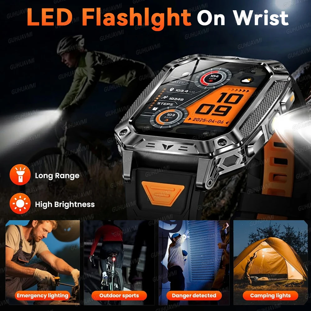 GUHUAVMI 2.01" Waterproof AMOLED Sports Smartwatch with Bluetooth Calling, 1400mAh Battery & - Image 5