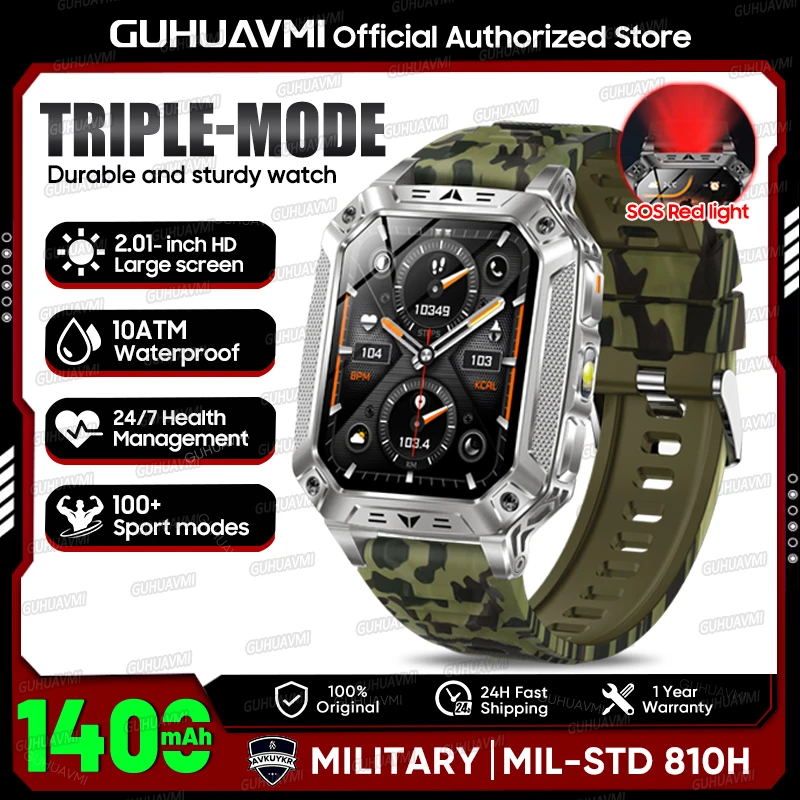 GUHUAVMI 2.01" Waterproof AMOLED Sports Smartwatch with Bluetooth Calling, 1400mAh Battery & - Image 24