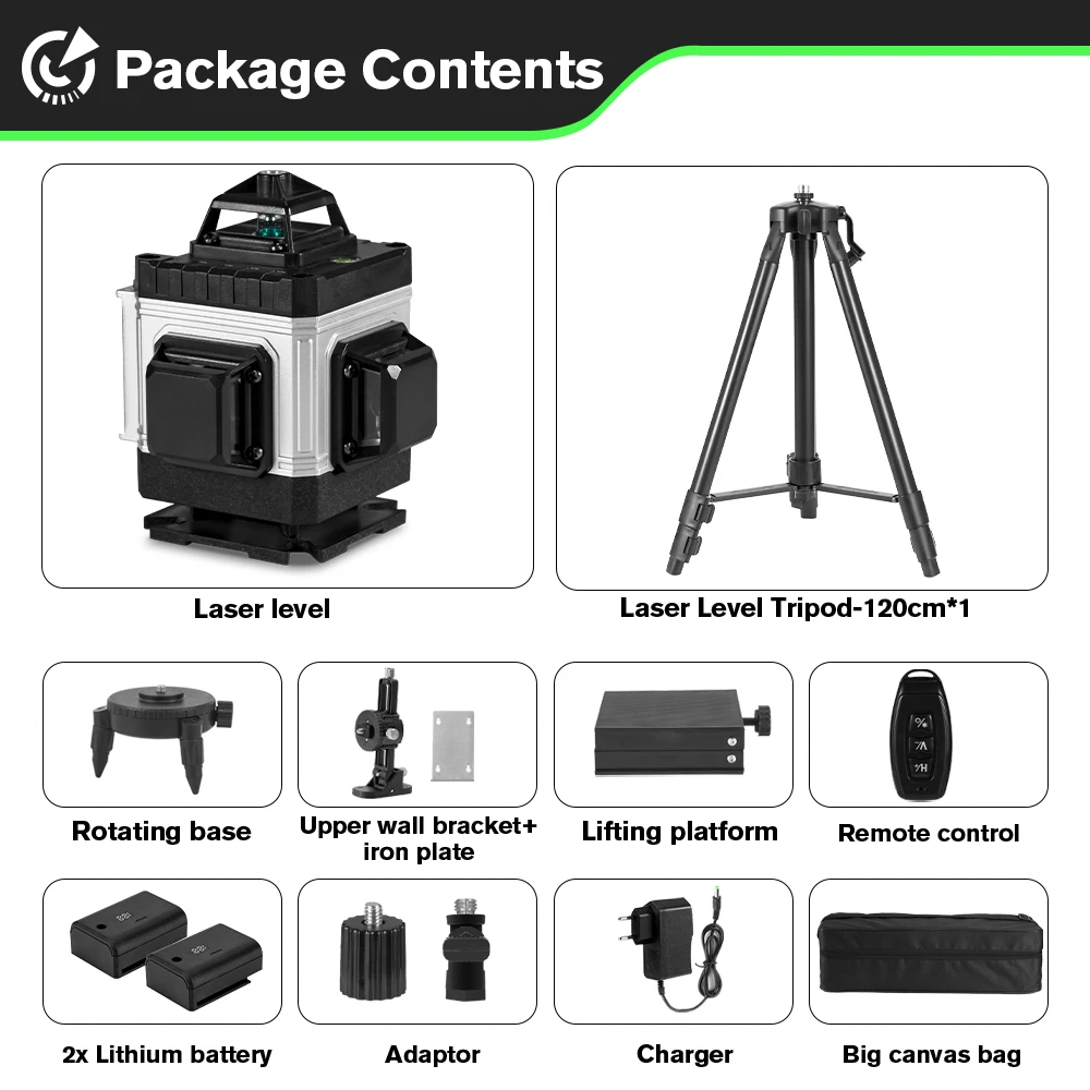 HGLINE 16-Line 4D Laser Level with App Remote Control (Vertical & Horizontal) - Image 7