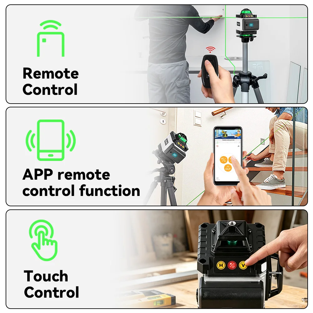 HGLINE 16-Line 4D Laser Level with App Remote Control (Vertical & Horizontal) - Image 6